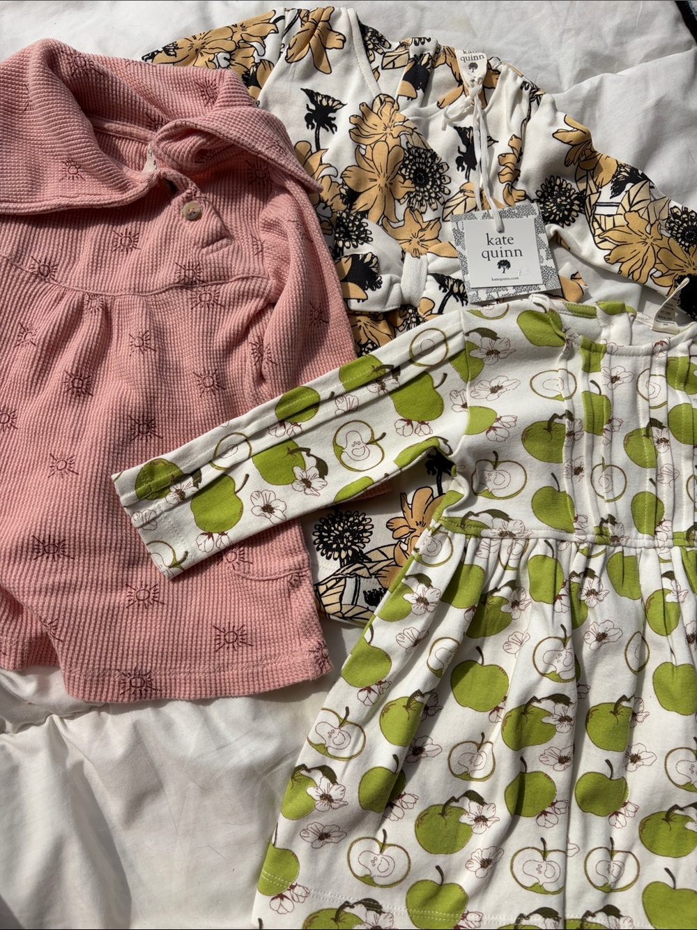 kate quinn baby girl dresses - set of 3